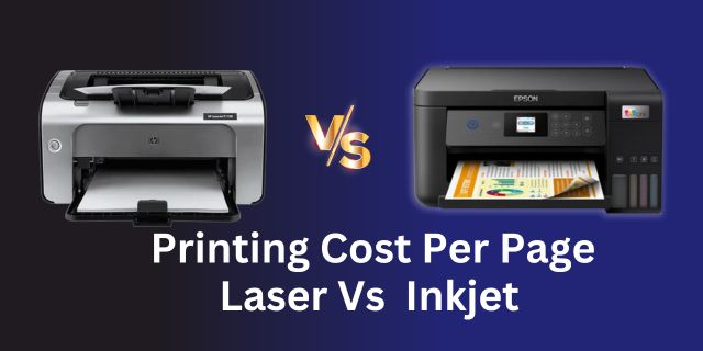 What is the printing cost per page laser vs inkjet in India?