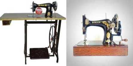 treadle sewing machine and hand operated sewing machine