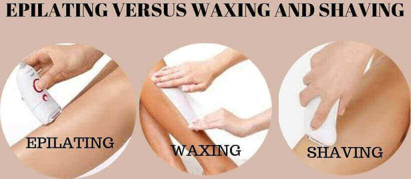 Differences of epilating, waxing and shaving