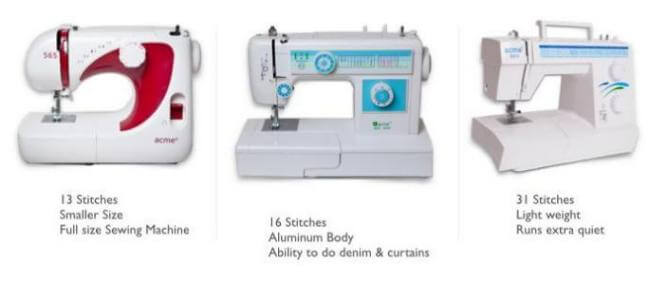 Electronic sewing machines with different inbuilt stitches